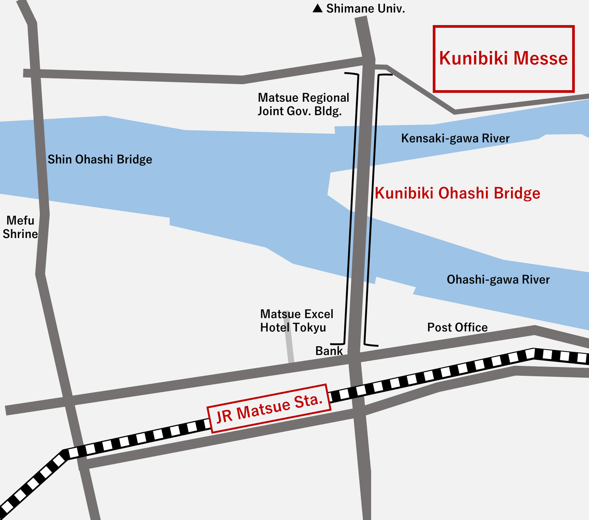 Area map around Kunibiki Messe